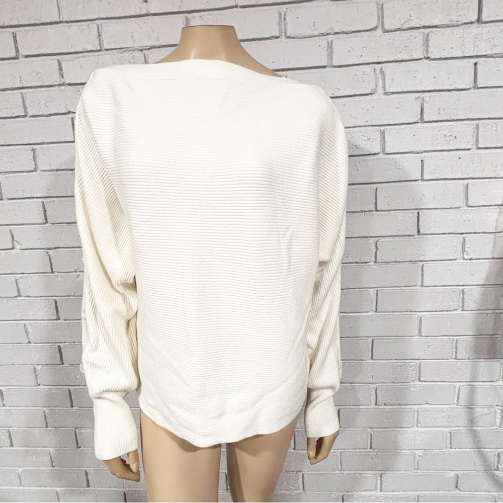 Intermix Cotton and Cashmere Ivory Breanne Sweater‎